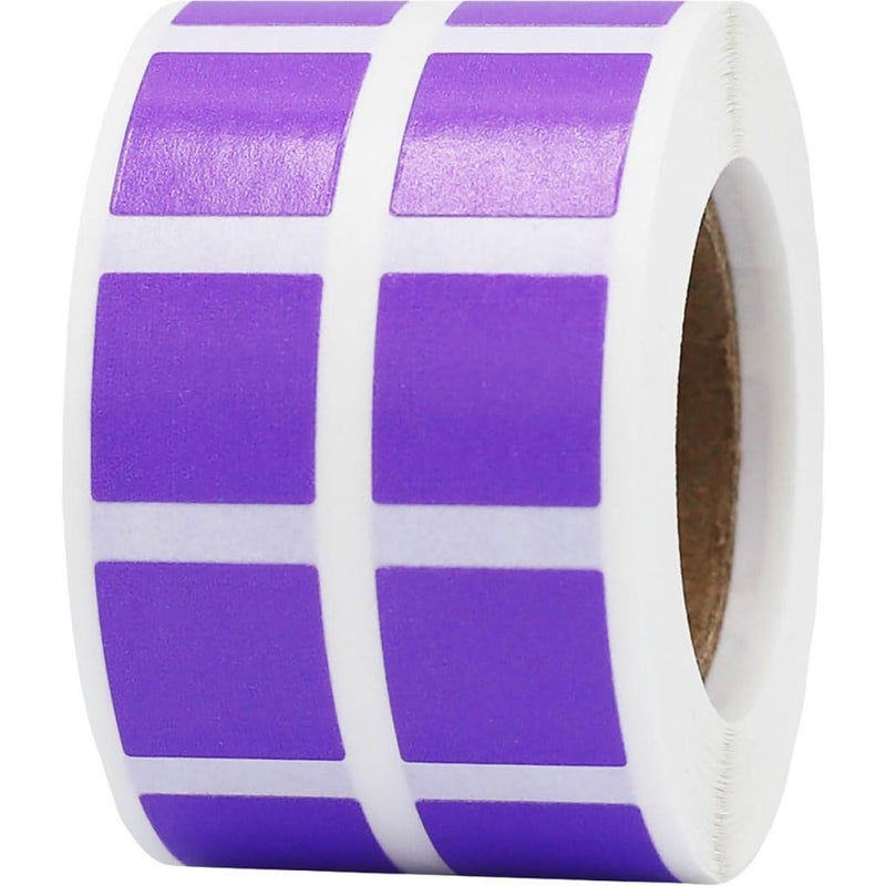 InStockLabels.com Purple Square Color Coding Labels for Organizing, Inventory, Warehouse 0.50 Inch Vibrant Square Dots, 1,000 Total Adhesive Stickers on a Roll - Made in The USA - Image 1